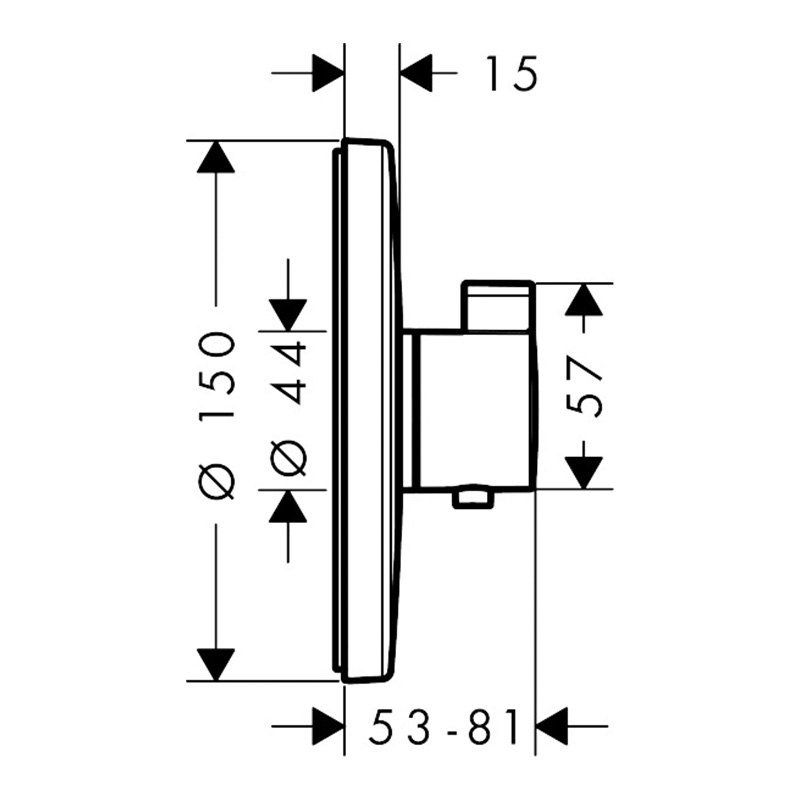 Baterie Termostatată Hansgrohe Ecostat E Partea Vizibilă Rotundă [2]