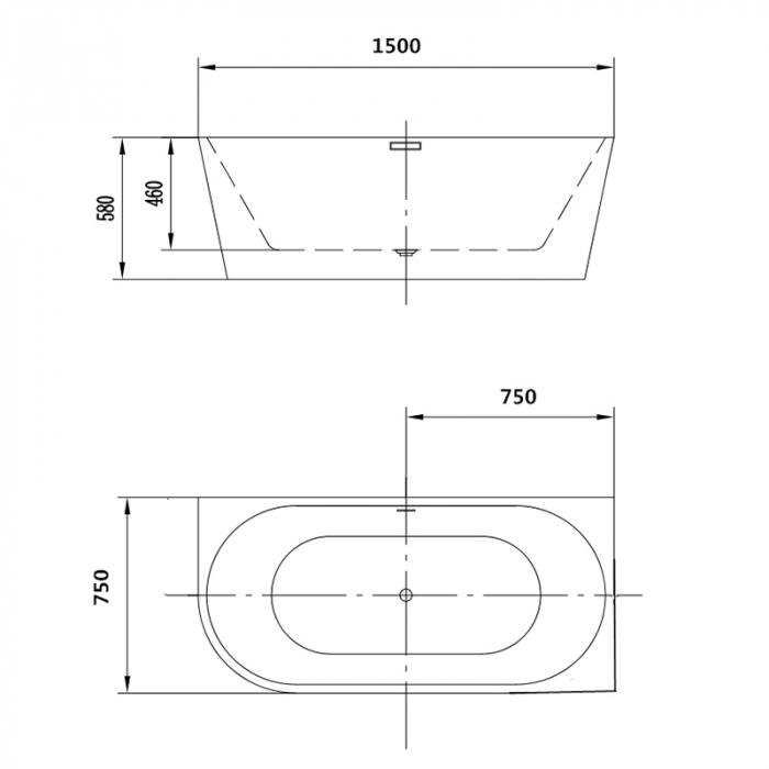Cada asimetrică freestanding Florida Maugli - Design de colț stânga, alb, modern [3]