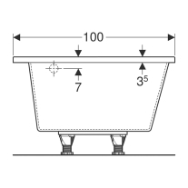 Cada asimetrica pe stanga, Geberit, Selnova, 160 cm, alb [4]