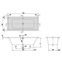 Cadă dreptunghiulară Targa Plus Duo, Villeroy & Boch, 180 x 80 cm, cu set de picioare, alb alpin [3]