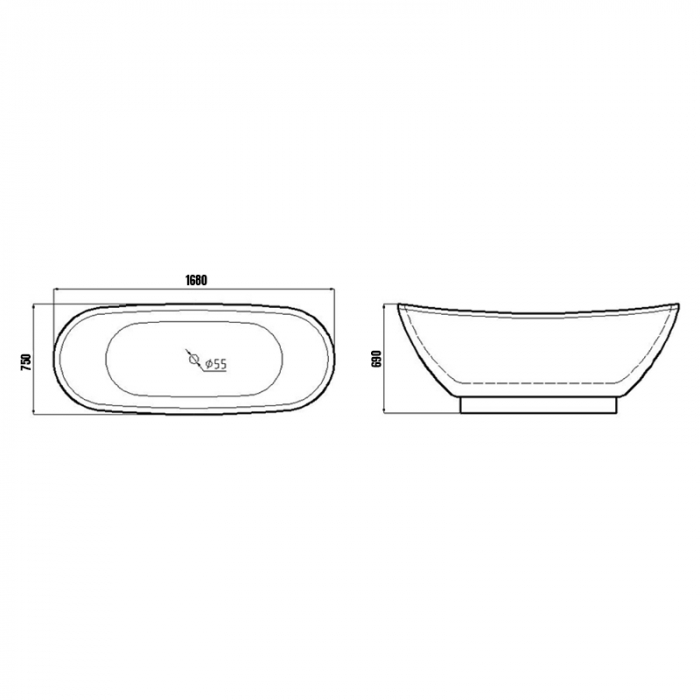 Cada freestanding Florida Anemona P - Design modern, alb, cu instalație completă [2]