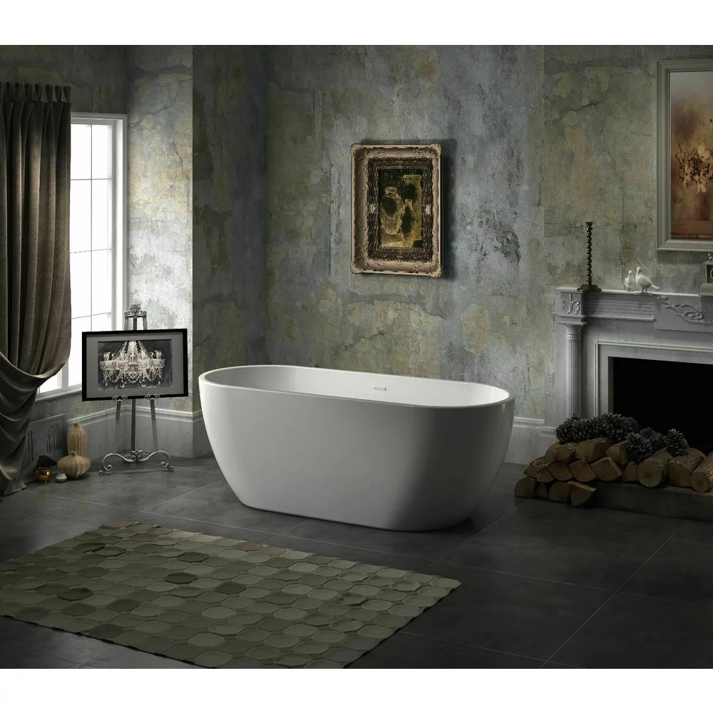 Cada freestanding Florida Aura  - Design oval, alb, modern, cu instalație completă [3]