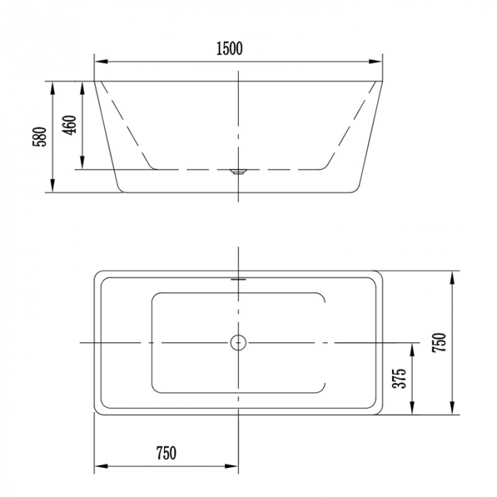 Cada freestanding, Florida, Quadro New , dreptunghiulara, cu instalatie completa, alb [3]