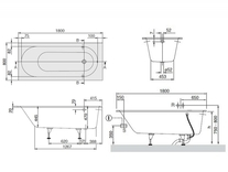 Cada Villeroy & Boch, Oberon, pentru inzidire, dreptunghiulara, 180 x 80 cm, alb alpin [2]