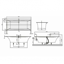 Cada Villeroy & Boch, Squaro Edge, dreptunghiulara, pentru inzidire, 190 x 90 cm, alb alpin [2]