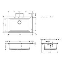 Chiuvetă bucătărie Hansgrohe, S510-F660 SilicaTec, 77 cm, negru grafit [3]