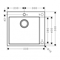 Chiuveta de bucatarie Hansgrohe, 1 cuva, 55x50 cm, inox [2]