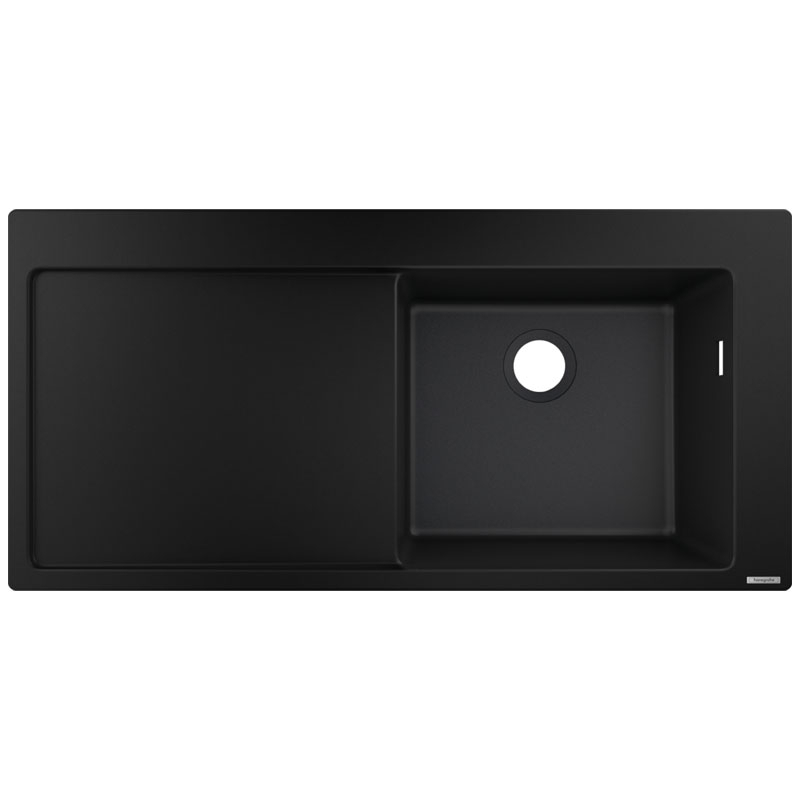 Chiuveta de bucatarie Hansgrohe, SilicaTec, 1 cuva cu picurator, 105x51 cm, negru grafit [1]