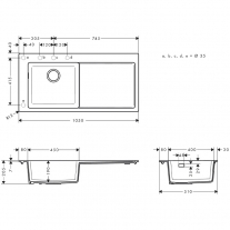 Chiuveta de bucatarie, Hansgrohe, SilicaTec S51, 1 cuva cu picurator, negru grafit [2]