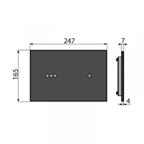 Clapetă Alcadrain Night Light Slim cu Două Volume și Iluminare Sticlă Negru [2]