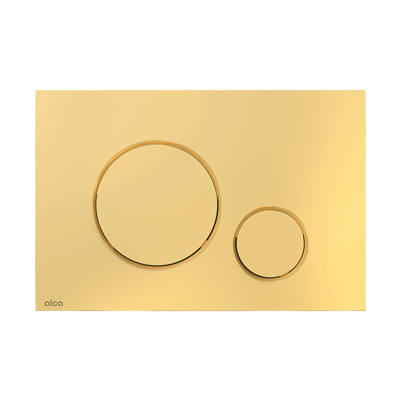 Clapetă Alcadrain Thin Auriu Lucios cu Două Volume – Soluție Elegantă și Ecologică [1]