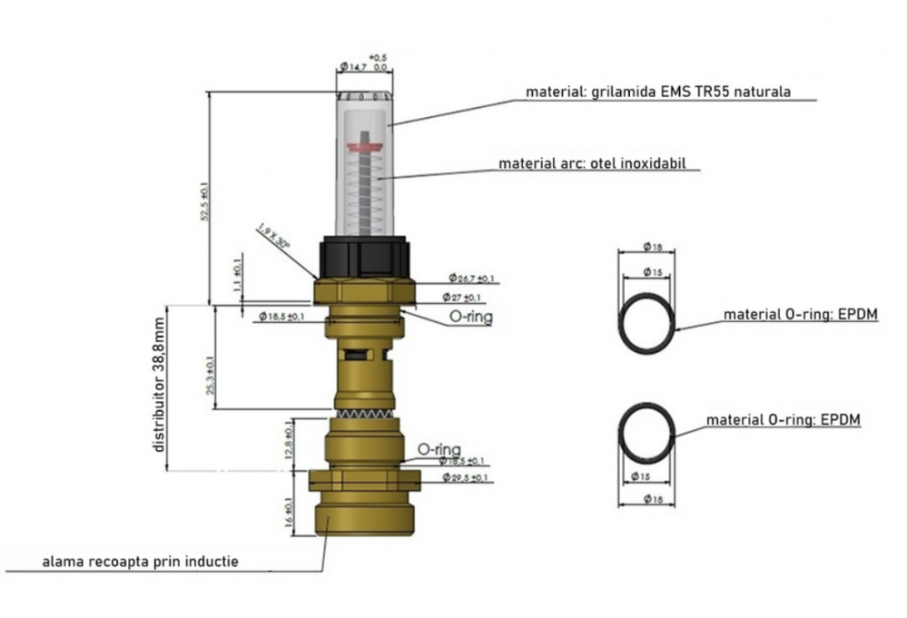 Distribuitor cu 3 circuite din inox 1”-3/4” EK cu suporti montaj 210mm si kit golire/aerisire automata [2]