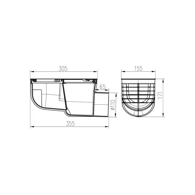 Racord de burlan MCH Standard cu iesire orizontala D110 [2]
