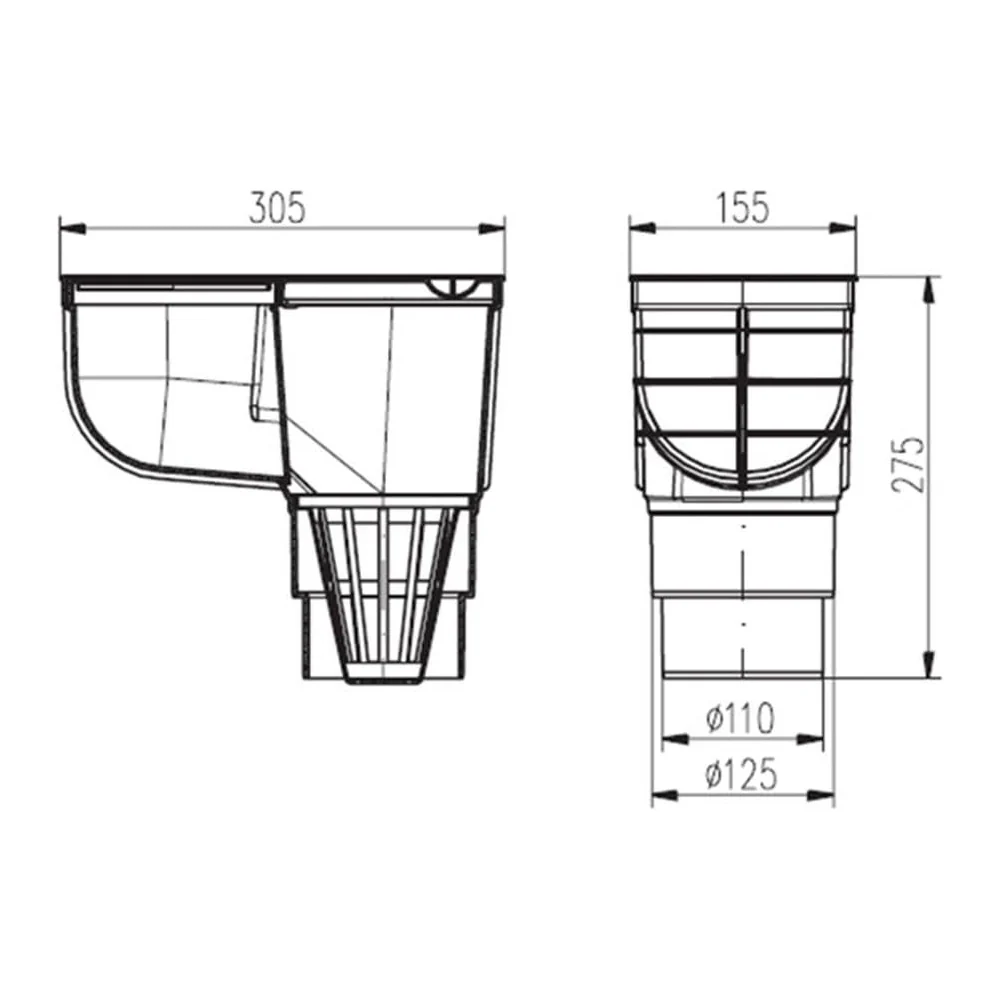 Racord de burlan MCH universal cu iesire verticala D110/125 [4]