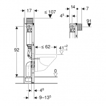 Rama Geberit, Duofix, pentru WC suspendat, 98 cm, cu rezervor incastrat Omega 12 cm [3]