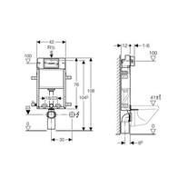 Rama Geberit, Kombifix, pentru WC suspendat, 108 cm, cu rezervor incastrat Delta 12 cm [2]