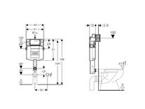 Rezervor ingropat Geberit, Sigma, pentru vas WC stativ, 12 cm [2]
