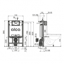 Rezervor WC incastrat, Alcadrain, Sadromodul, pentru instalari uscate in gips-carton, inaltime = 86,6 cm [2]