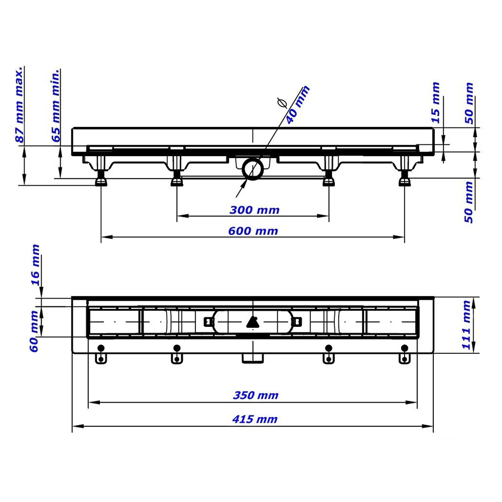 Rigola de Interior MCH HARMONY – Grătar Inox Lucios pentru Băi Elegante [2]