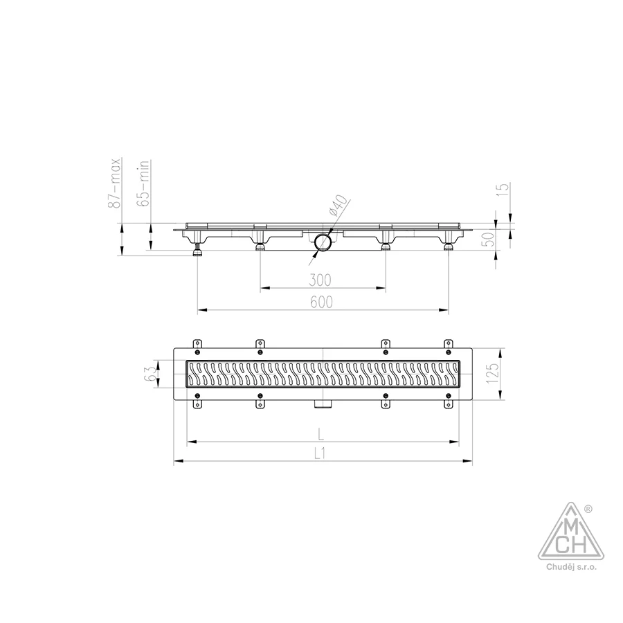 Rigola de Interior cu Grătar Inox MEDIUM Lucios – Design Modern și Scurgere Eficientă [2]