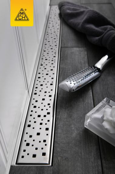 Rigola de Interior Montată la Perete – Grătar Inox SQUARE Mat, Design Modern [5]
