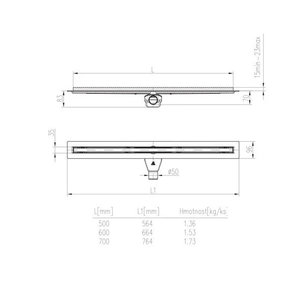 Rigola de Interior SLIM Line Premium MCH cu Grătar Inox – Modernă și Eficientă [2]