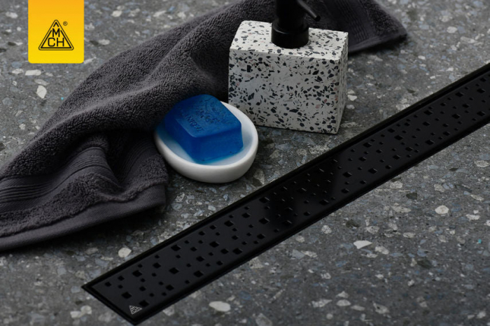 Rigola de Interior Neagră MCH SQUARE – Grătar Inox Mat, Design Modern [5]