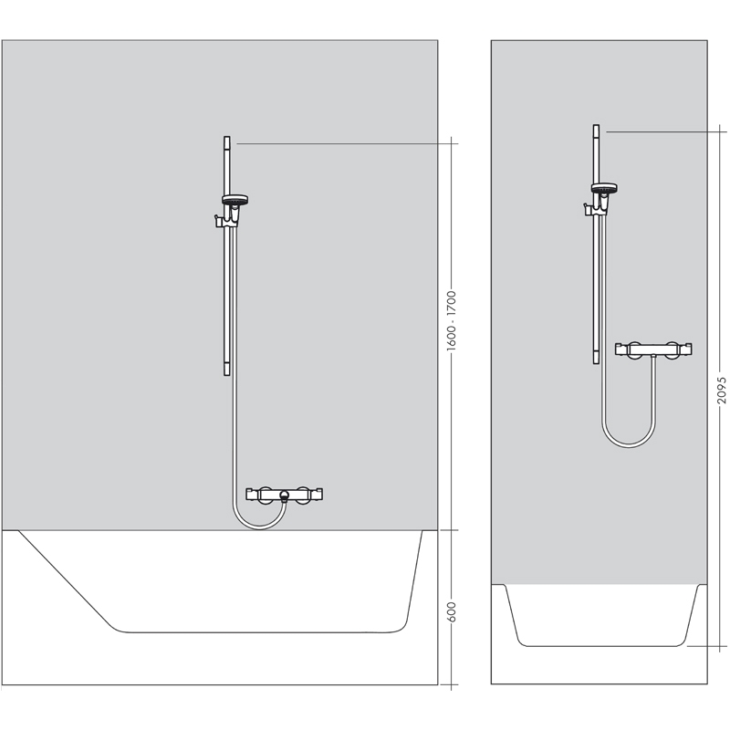 Set de duș cu bară 65 cm Hansgrohe Raindance Select E, crom [2]