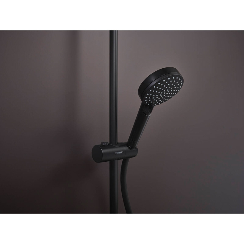 Set de duș Hansgrohe Vernis Shape 200 cu 1 jet Reno, fără baterie, negru mat [3]