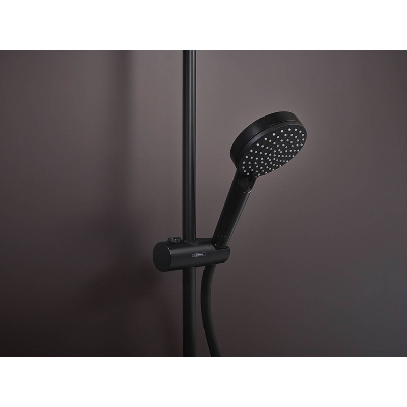 Set de duș Hansgrohe Vernis Shape 230 cu 1 jet Reno, fără baterie, negru mat [2]