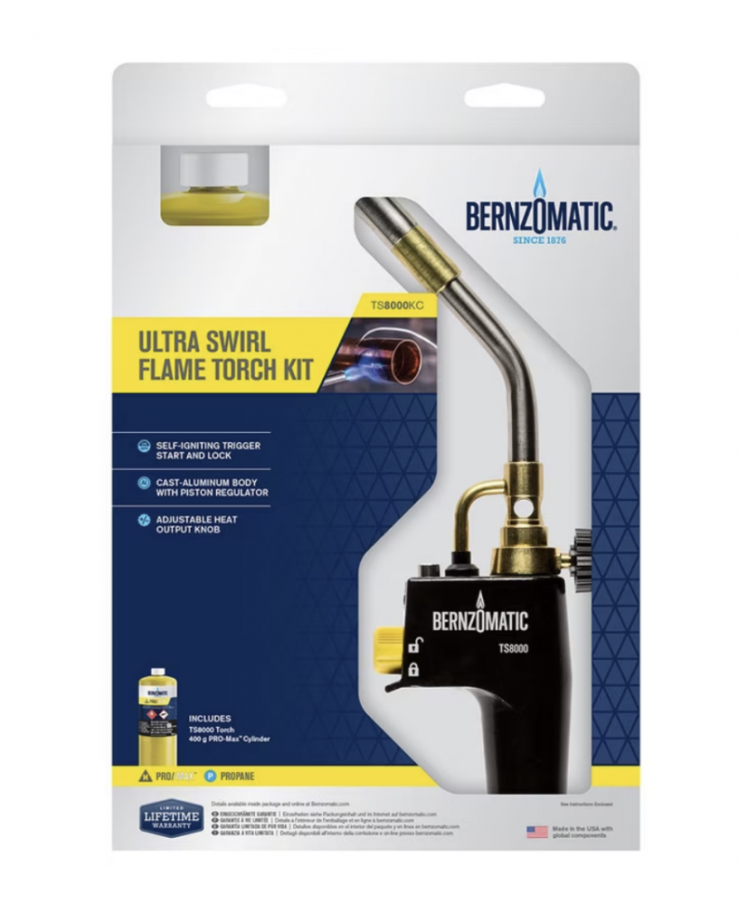Set de lipire Bernzomatic (arzator cu piezo+ butelie PRO/MAX) TS8000ZKC in display carton [2]