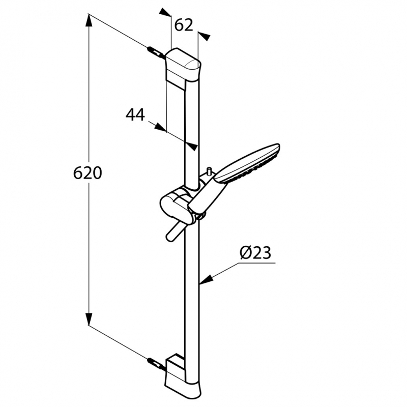 Set de duș Kludi Freshline 1S cu bară de 60 cm, crom [2]