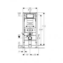 Set instalator Geberit, rama Duofix, rezervor Sigma 12cm cu set fixare si set antifonare, pentru wc suspendat [3]