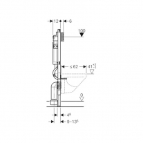 Set instalator Geberit, rama Duofix, rezervor Sigma 12cm cu set fixare si set antifonare, pentru wc suspendat [2]