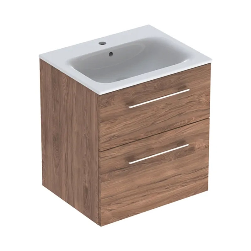 Set mobilier cu lavoar Geberit Selnova Square 60 cm nuc american hickory [1]