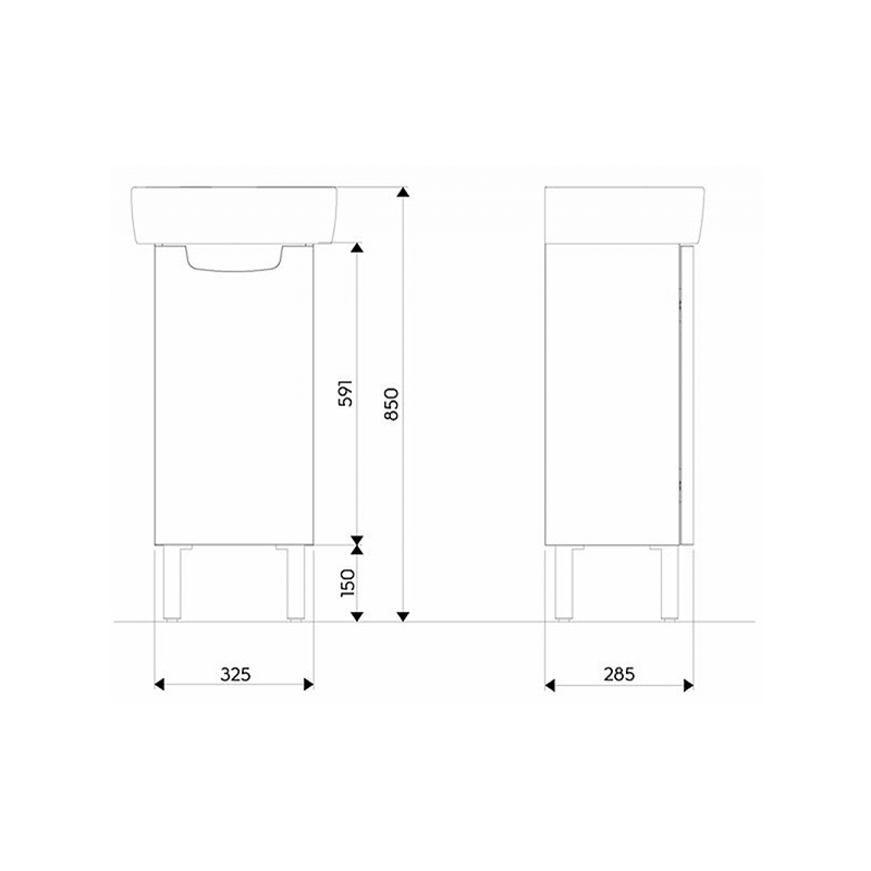 Set mobilier și lavoar Kolo Geberit Rekord 40 cm alb lucios [2]