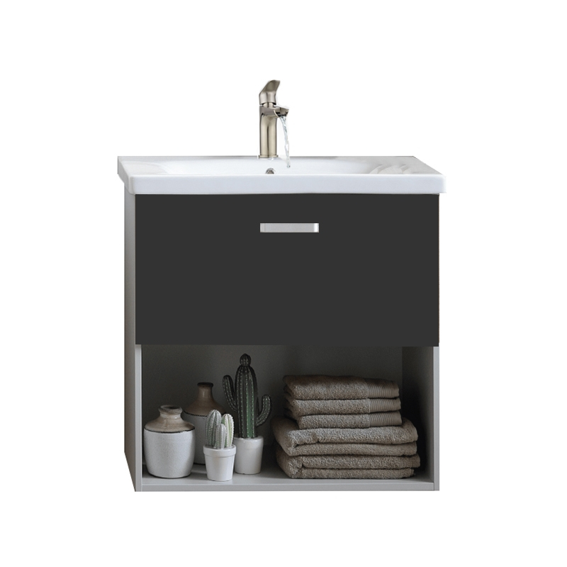 Set mobilier suspendat și lavoar Kolpasan Evelin 65 cm gri antracit [1]