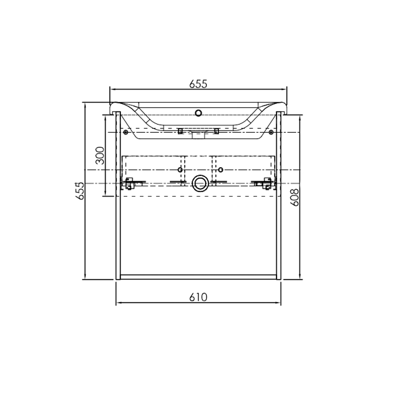 Set mobilier suspendat și lavoar Kolpasan Evelin 65 cm gri antracit [3]