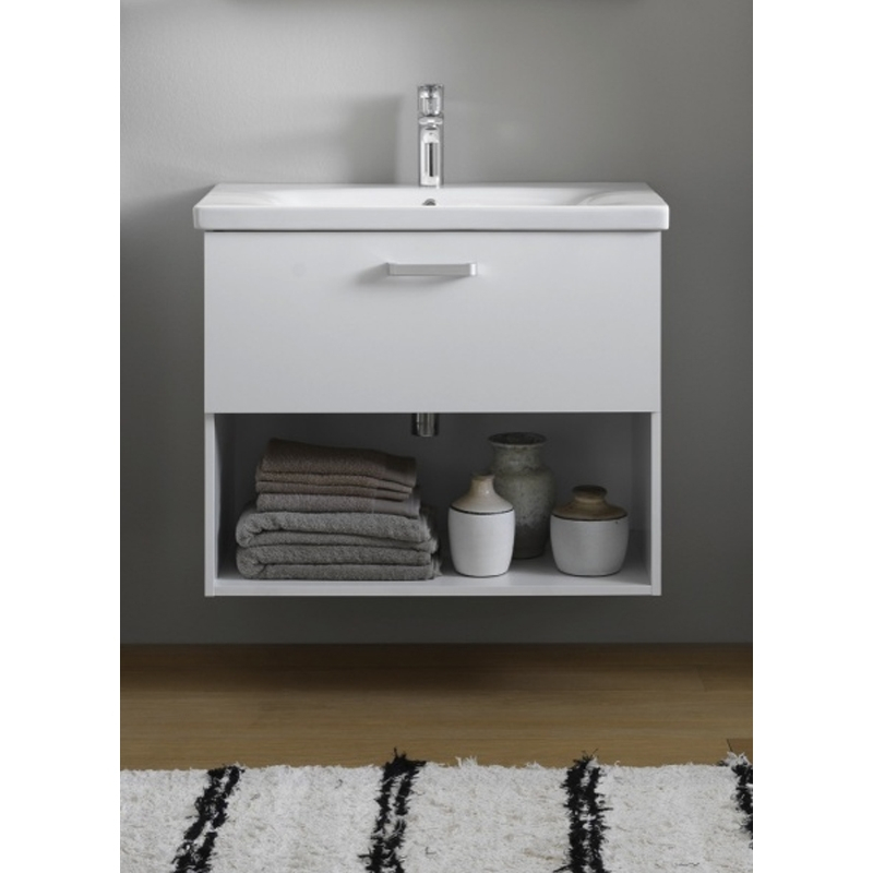 Set mobilier suspendat și lavoar Kolpasan Evelin 80 cm alb [5]