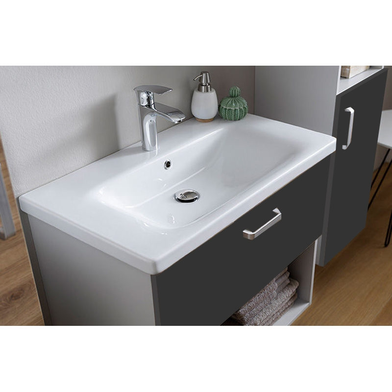 Set mobilier suspendat și lavoar Kolpasan Evelin 80 cm gri antracit [2]