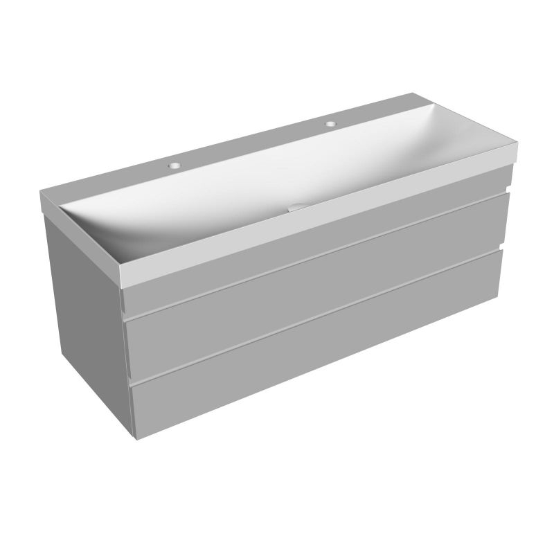 Set mobilier suspendat și lavoar Kolpasan Naomi 120 cm Dark Concrete [3]