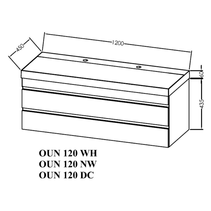 Set mobilier suspendat și lavoar Kolpasan Naomi 120 cm Dark Concrete [2]