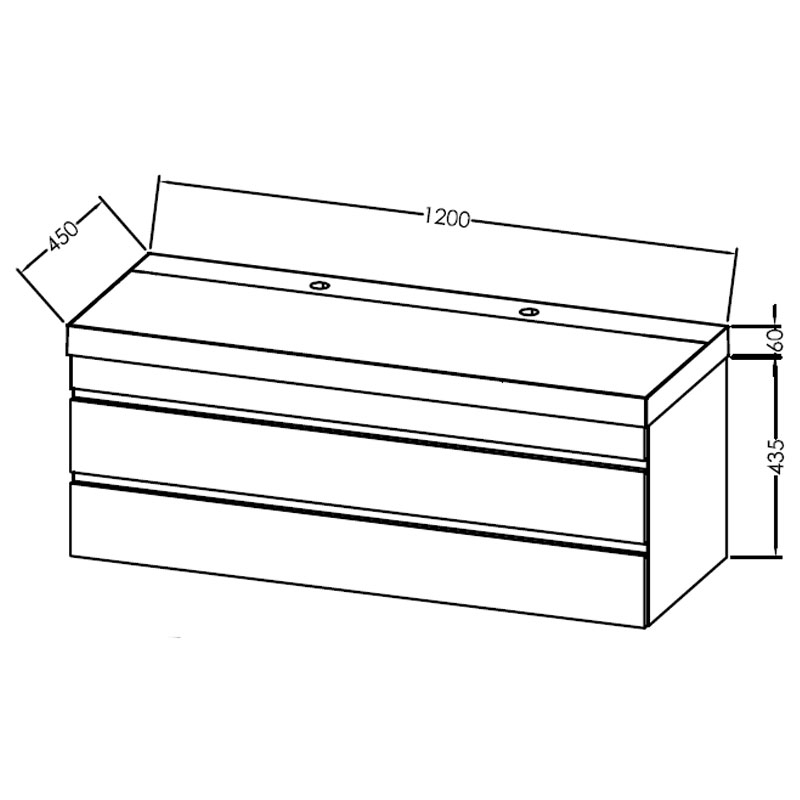 Set mobilier suspendat și lavoar Kolpasan Naomi 120 cm natural wood [5]