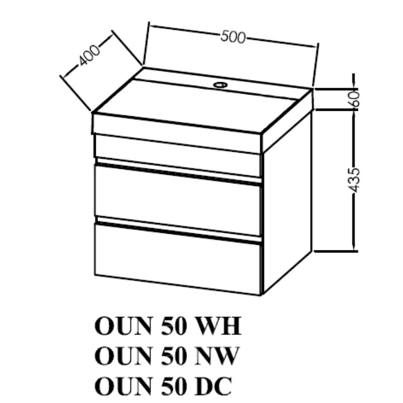 Set mobilier suspendat și lavoar Kolpasan Naomi 50 cm alb [2]