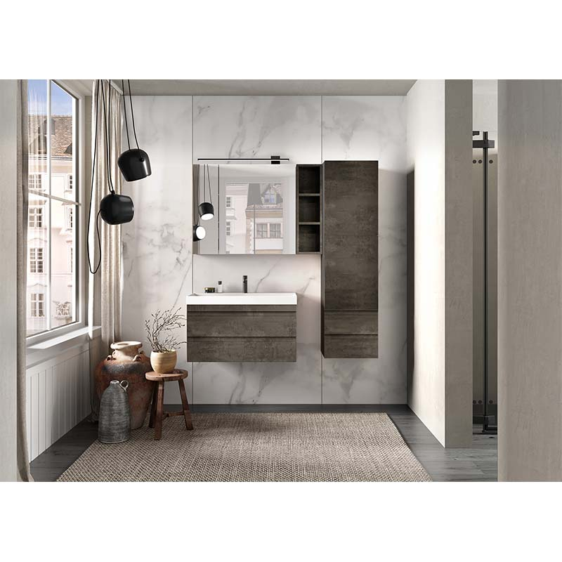 Set mobilier suspendat și lavoar Kolpasan Naomi 80 cm Dark Concrete [3]