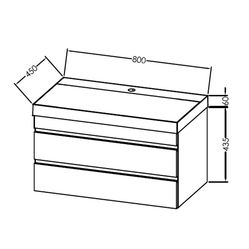 Set mobilier suspendat și lavoar Kolpasan Naomi 80 cm natural wood [4]