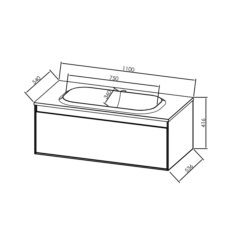 Set mobilier suspendat și lavoar Kolpasan Pandora 110 cm alb lucios [3]