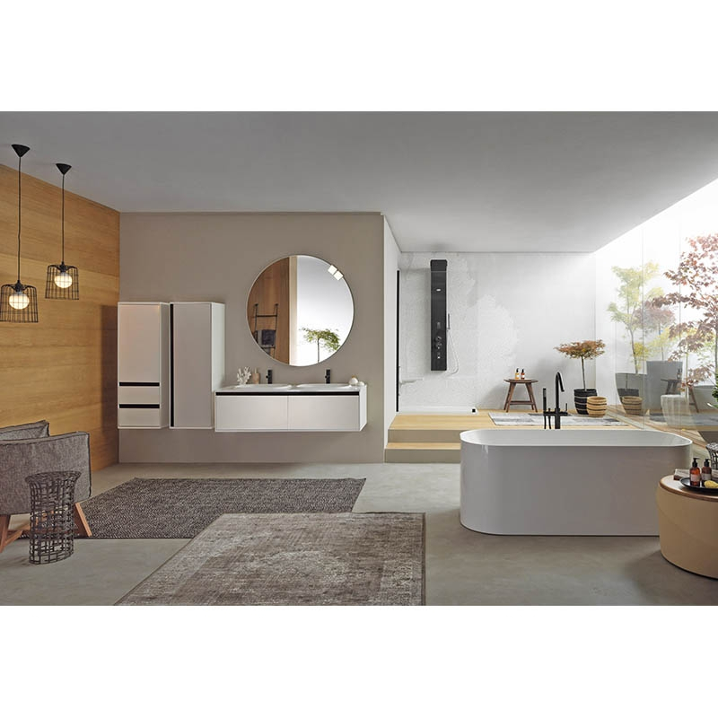 Set mobilier suspendat și lavoar Kolpasan Pandora 150 cm alb [2]