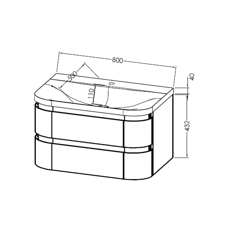 Set mobilier suspendat și lavoar Kolpasan Vittoria 80 cm alb mat [4]