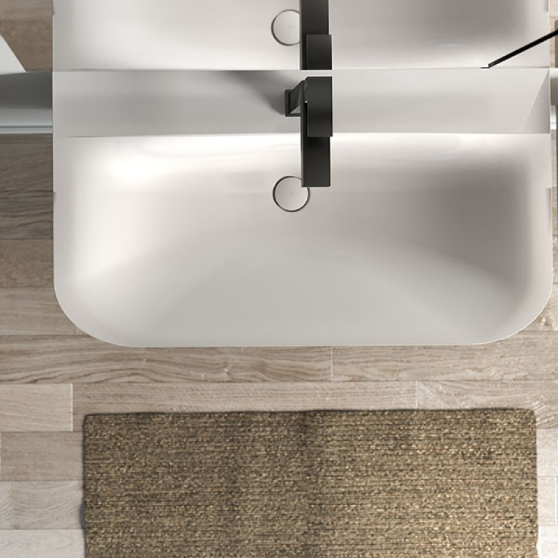 Set mobilier suspendat și lavoar Kolpasan Vittoria 80 cm alb mat [3]